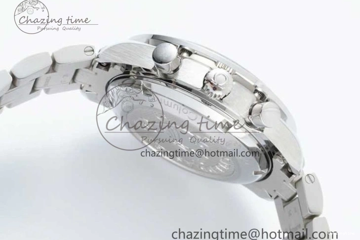 0720 Cozy Speedmaster Racing Master SS HKF Best Edition Black White Dial on SS Bracelet A 7807